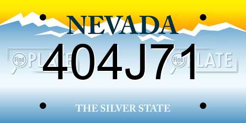 404J71 Nevada License Plate