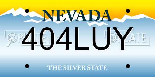404LUY Nevada License Plate