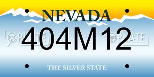 404M12 Nevada License Plate