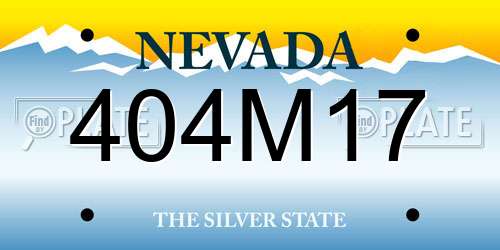 404M17 Nevada License Plate