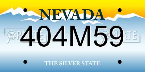 404M59 Nevada License Plate