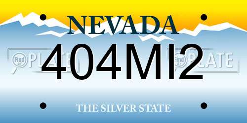 404MI2 Nevada License Plate