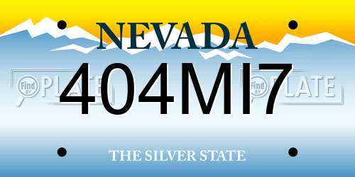 404MI7 Nevada License Plate