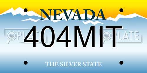 404MIT Nevada License Plate
