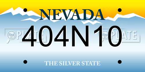 404N10 Nevada License Plate