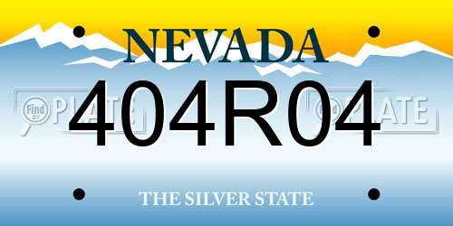 404R04 Nevada License Plate
