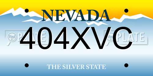 404XVC Nevada License Plate