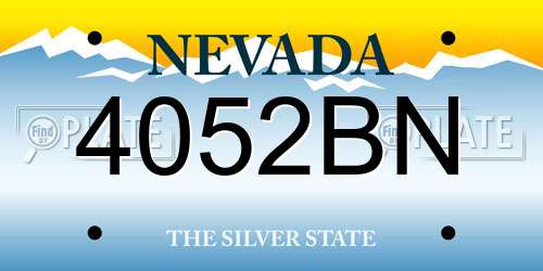 4052BN Nevada License Plate