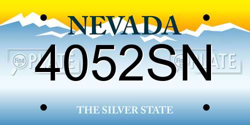 4052SN Nevada License Plate