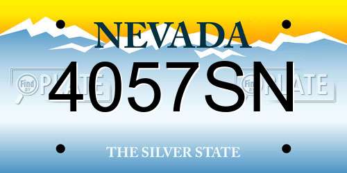 4057SN Nevada License Plate