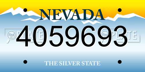 4059693 Nevada License Plate