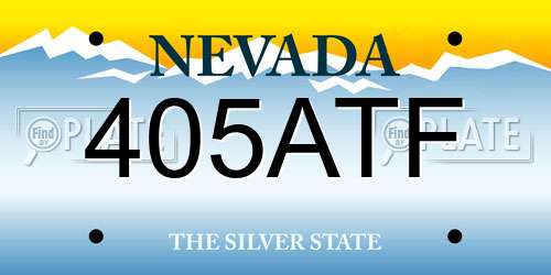 405ATF Nevada License Plate