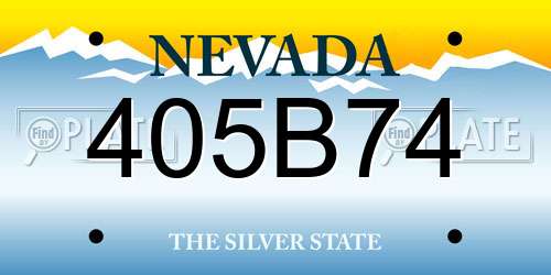 405B74 Nevada License Plate