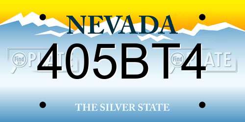 405BT4 Nevada License Plate