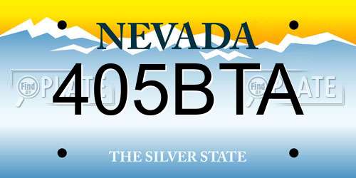 405BTA Nevada License Plate