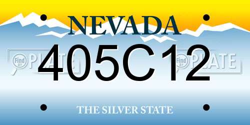 405C12 Nevada License Plate