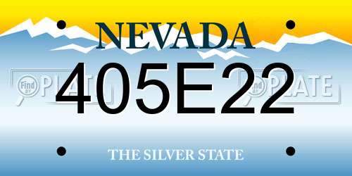 405E22 Nevada License Plate