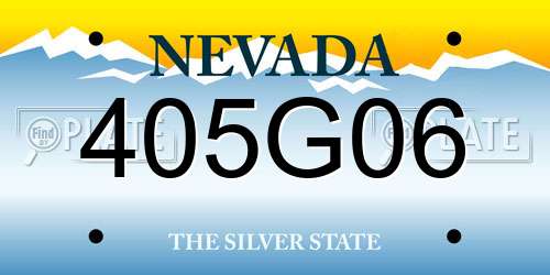 405G06 Nevada License Plate