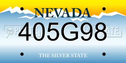 405G98 Nevada License Plate