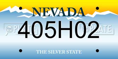 405H02 Nevada License Plate