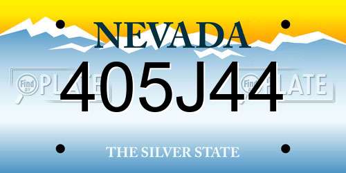 405J44 Nevada License Plate