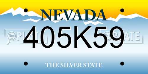 405K59 Nevada License Plate