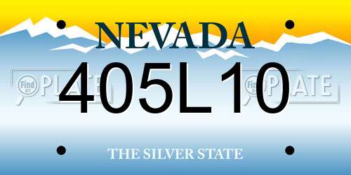 405L10 Nevada License Plate