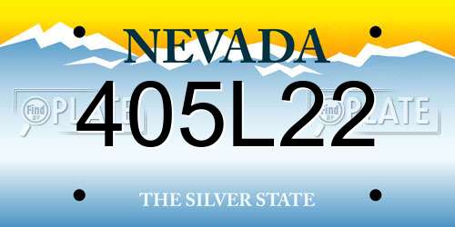 405L22 Nevada License Plate