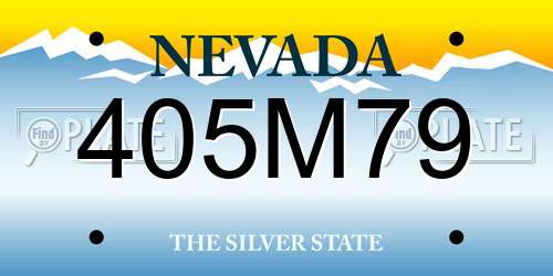 405M79 Nevada License Plate