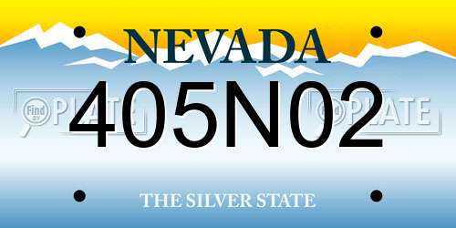 405N02 Nevada License Plate