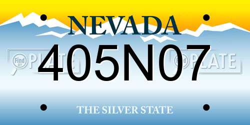 405N07 Nevada License Plate