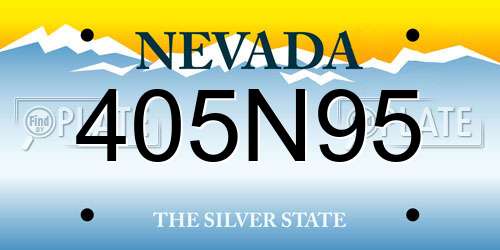 405N95 Nevada License Plate
