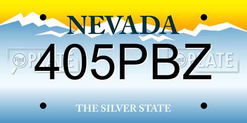405PBZ Nevada License Plate