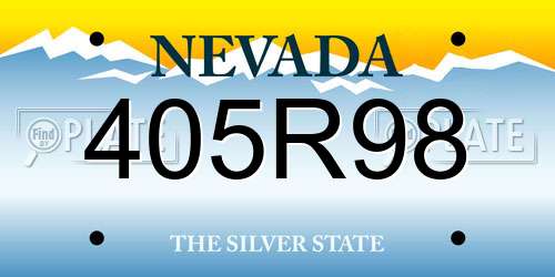 405R98 Nevada License Plate