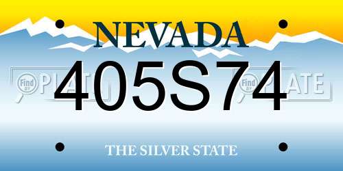 405S74 Nevada License Plate