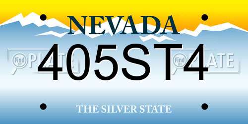 405ST4 Nevada License Plate