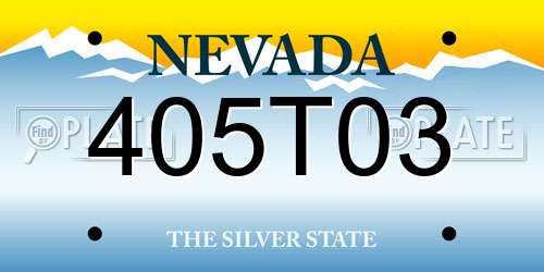 405T03 Nevada License Plate