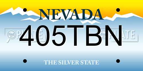 405TBN Nevada License Plate