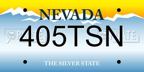 405TSN Nevada License Plate