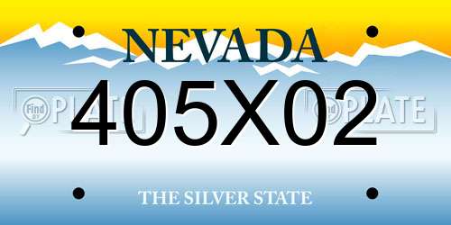 405X02 Nevada License Plate