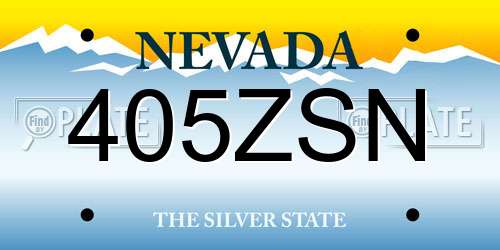 405ZSN Nevada License Plate