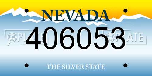 406053 Nevada License Plate