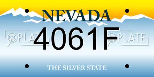 4061F Nevada License Plate