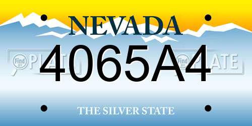 4065A4 Nevada License Plate