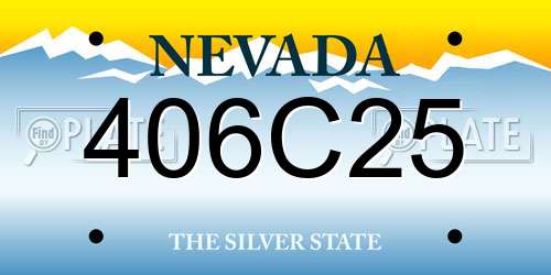 406C25 Nevada License Plate