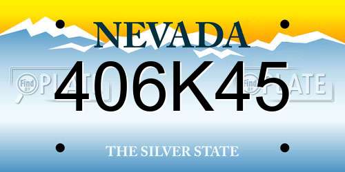406K45 Nevada License Plate