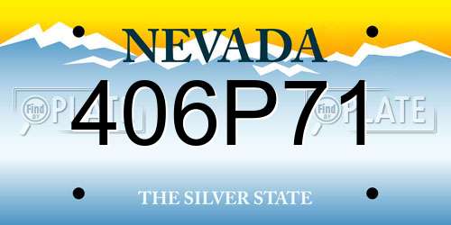 406P71 Nevada License Plate