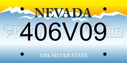 406V09 Nevada License Plate