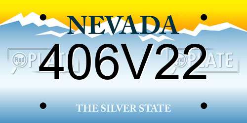 406V22 Nevada License Plate