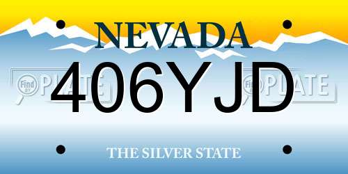 406YJD Nevada License Plate